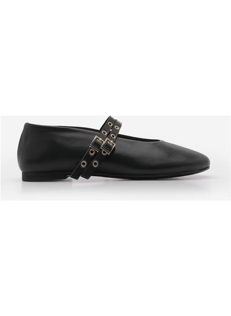 MARJIN Women's Double Band Studded Casual Flats Bekosa - Image 1